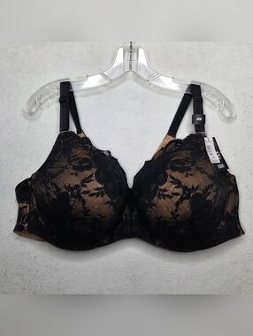 Torrid Curve NWT Black Lace Full Coverage Balconette Bra 48D Lined Underwire